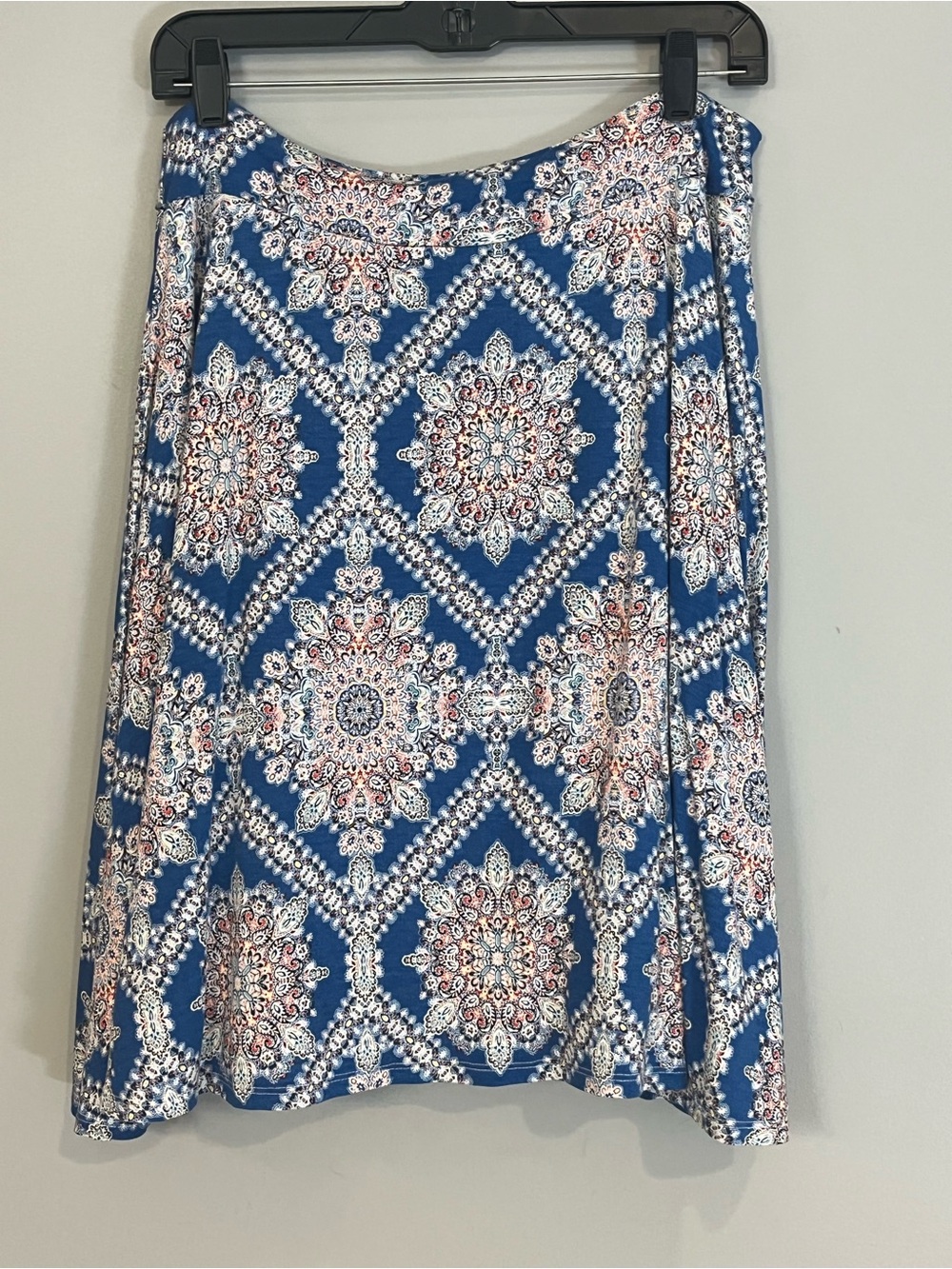 Blue Printed A-Line Skirt